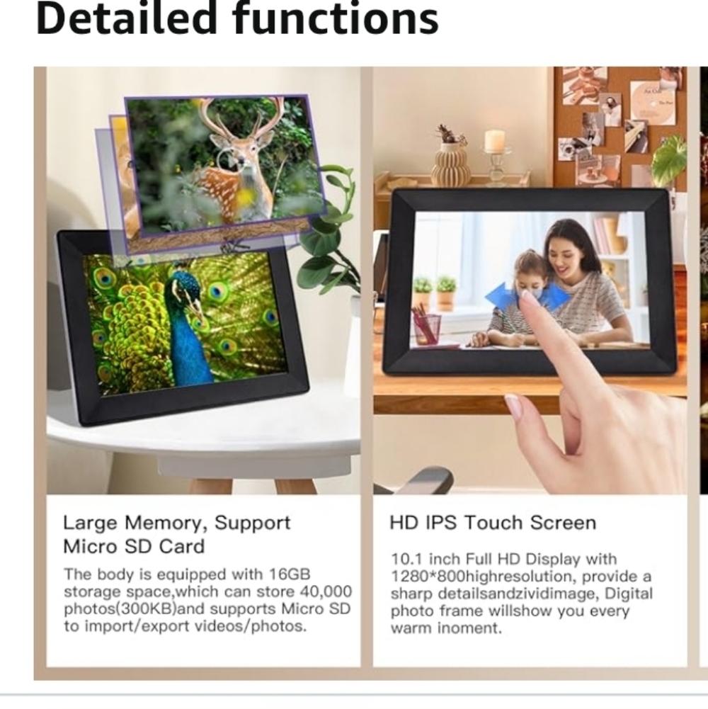 Digital Picture Frame WiFi Smart Picture Frames 10.1Inch HD Digital Photo Frame. - Picture 5 of 5